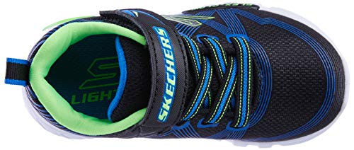 Skechers Flex-Glow, Zapatillas Hombre, Multicolor (BBLM Black Textile/Synthetic/Blue & Lime Trim), 45.5 EU