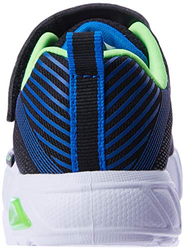 Skechers Flex-Glow, Zapatillas Niños, Multicolor (BBLM Black Textile/Synthetic/Blue & Lime Trim), 32 EU