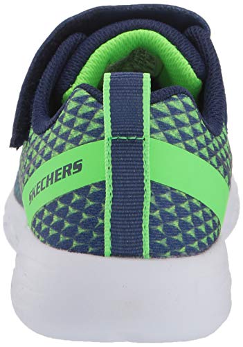 Skechers Go Run 600-Baxtux, Zapatillas Ligera, Perfecta para el Gimnasio y para el Recreo Niños, Multicolor (NVLM Black Mesh/Black Synthetic/Black Trim), 27 EU