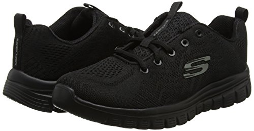 Skechers Graceful-Get Connected, Zapatillas, Negro (BBK Black Mesh/Trim), 36 EU