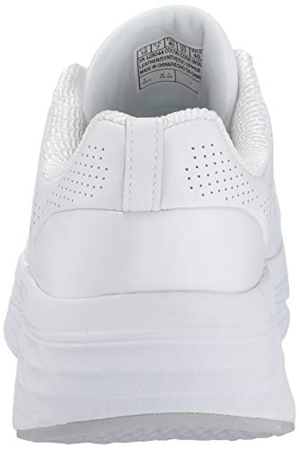 Skechers MAX Cushioning Elite-Step Up, Zapatillas Mujer, Blanco (White Leather/Silver Trim WSL), 39 EU