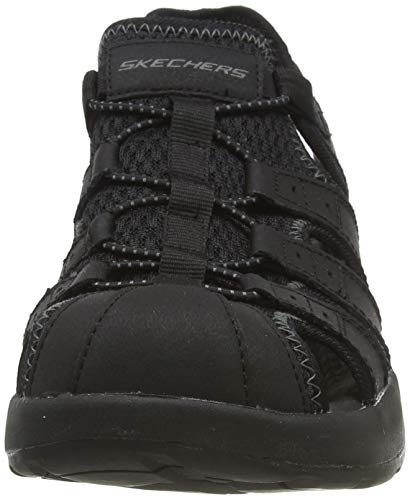 Skechers Melbo-Journeyman 2, Sandalias de Gladiador Hombre, Negro (BBK Black Leather/Mesh/Trim), 44 EU