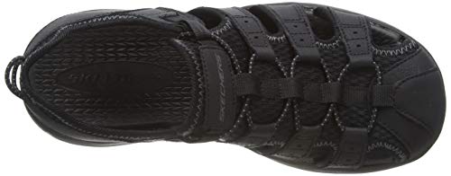 Skechers Melbo-Journeyman 2, Sandalias de Gladiador Hombre, Negro (BBK Black Leather/Mesh/Trim), 44 EU