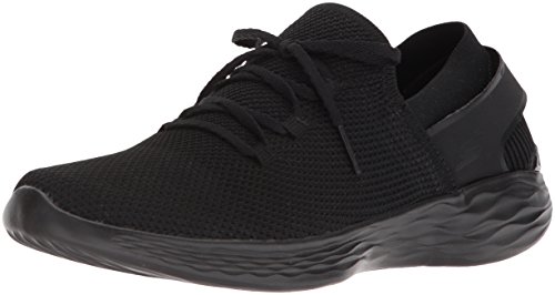 Skechers Performance You-Spirit, Zapatillas sin Cordones Mujer, Negro (BBK Black Textile/Trim), 37 EU