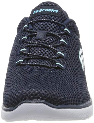 Skechers Summits, Zapatillas Mujer, Multicolor (NVLB Black Mesh/Trim), 39 EU