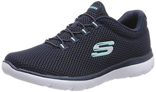 Skechers Summits, Zapatillas Mujer, Multicolor (NVLB Black Mesh/Trim), 39 EU