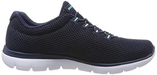 Skechers Summits, Zapatillas Mujer, Multicolor (NVLB Black Mesh/Trim), 39 EU