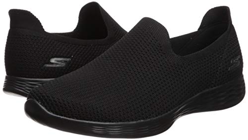 Skechers You Define - Zen, Zapatillas sin Cordones para Mujer, Negro (Black BBK), 40 EU Skechers You Define - Zen, Zapatillas sin Cordones para Mujer, Negro (Black BBK), 40 EU
