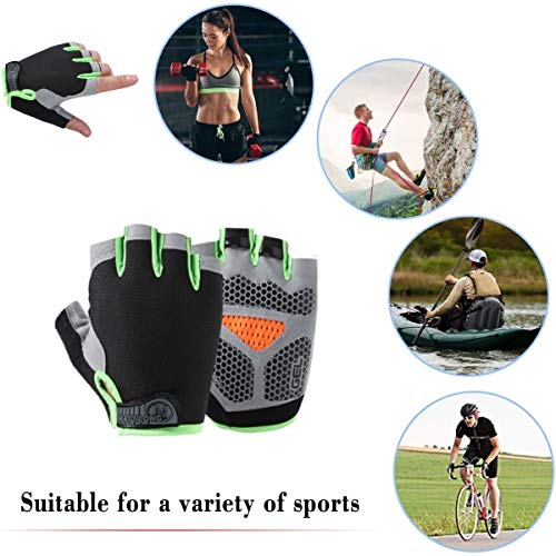 Skevic Guantes de Ciclismo Hombre Mujer MTB Guantes Bicicleta Montaña Medio Dedo, Guantes Gimnasio Deportivos Bici Moto Fitness, Guantes Gym Antideslizante, Acolchado y Transpirables (Negro Verde, M) Skevic Guantes de Ciclismo Hombre Mujer MTB Guantes Bicicleta Montaña Medio Dedo, Guantes Gimnasio Deportivos Bici Moto Fitness, Guantes Gym Antideslizante, Acolchado y Transpirables (Negro Verde, M)