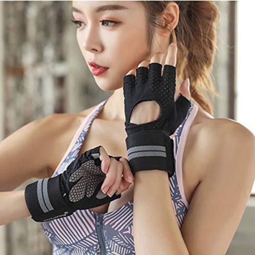 Skevic Guantes Gimnasio Hombre y Mujer - Guantes Gym con Soporte Completo Muñeca para Levantamiento de Pesas, Calistenia, Crossfit, Barra Dominadas - Guantes Gimnasio Mujer Transpirable Antideslizante