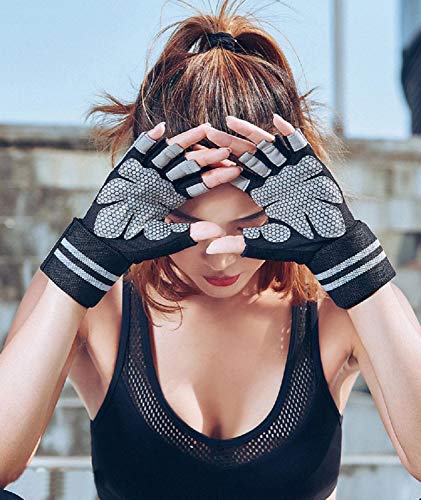 Skevic Guantes Gimnasio Hombre y Mujer - Guantes Gym con Soporte Completo Muñeca para Levantamiento de Pesas, Calistenia, Crossfit, Barra Dominadas - Guantes Gimnasio Mujer Transpirable Antideslizante