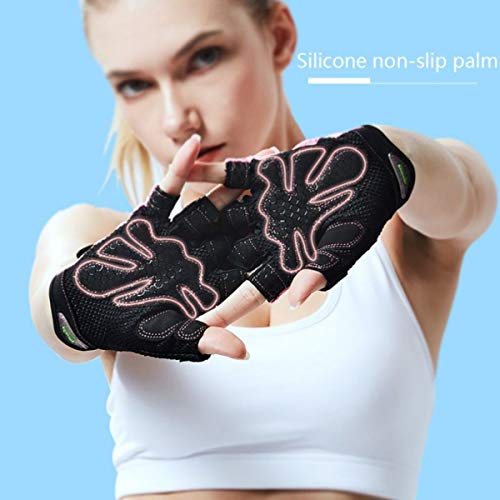 Skevic Guantes Gimnasio Hombre y Mujer - Guantes Gym Mujer Hombre para Levantamiento de Pesas, Crossfit, Ciclismo, etc. Guantes Fitness Transpirable Antideslizante con Protección de Muñeca y Palma