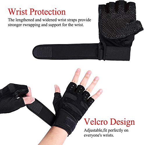 Skevic Guantes Gimnasio Hombre y Mujer - Guantes Gym para Levantamiento de Pesas, Crossfit, Barra Dominadas, Guantes Ciclismo Guantes Fitness con Muñequera Transpirable Antideslizante (Negro, L) Skevic Guantes Gimnasio Hombre y Mujer - Guantes Gym para Levantamiento de Pesas, Crossfit, Barra Dominadas, Guantes Ciclismo Guantes Fitness con Muñequera Transpirable Antideslizante (Negro, L)
