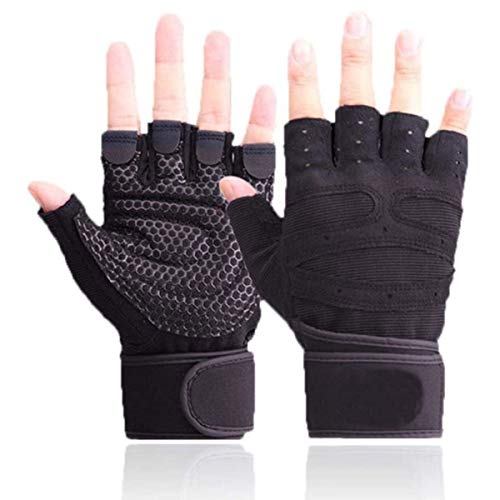 Skevic Guantes Gimnasio Hombre y Mujer - Guantes Gym para Levantamiento de Pesas, Crossfit, Barra Dominadas, Guantes Ciclismo Guantes Fitness con Muñequera Transpirable Antideslizante (Negro, L) Skevic Guantes Gimnasio Hombre y Mujer - Guantes Gym para Levantamiento de Pesas, Crossfit, Barra Dominadas, Guantes Ciclismo Guantes Fitness con Muñequera Transpirable Antideslizante (Negro, L)