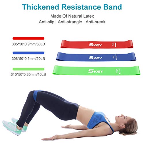 SKEY Bandas de Resistencia 16PCS Bandas Elásticas Musculacion de Látex, Banda Resistencia Adecuado para Fitness, Pérdida de Peso, Yoga, Equipo de Fitness para El Hogar