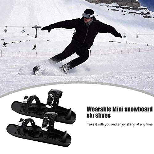 Skiboard para La Nieve Mini Zapatos De Esquí Duraderos Ajustables Que Cubren Las Botas De Esquí De Skate Fáciles De Llevar Y Usar Mini Zapatos De Esquí Cortos