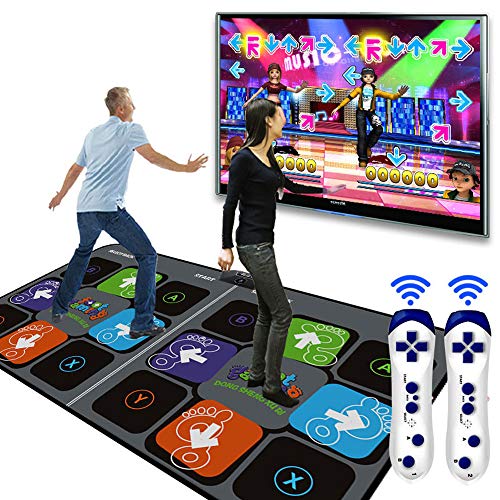 SKLLA Alfombra de Baile, Danza cámara Soporte Doble Mat Pad para Ordenador TV USB Paso Juego Alfombra Dual Usuario Alta Definición 11mm Baile Mat Yoga máquina con Dos manijas