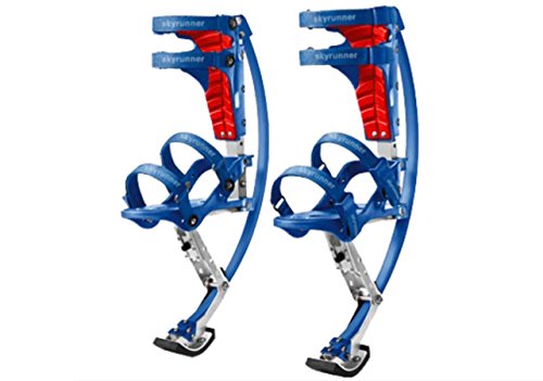 Skyrunner Zapatos de canguro para niños y jóvenes, para saltar, para primavera, para ejercicios de fitness (azul, rango de carga: 30 – 50 kg)