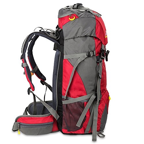 SKYSPER 50L Mochilas de Senderismo al Aire Libre Mochila de Senderismo Macutos Impermeable Ergonómica para Viajes Excursiones Acampadas Trekking