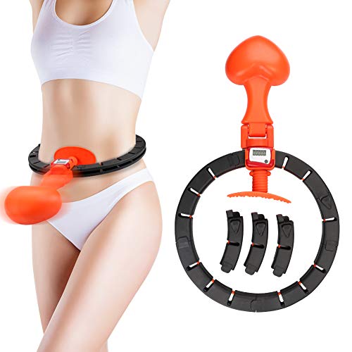 Skysper- Aro hula Hoop Fitness, aro, desmontable, no se cae con contador de rotación semiautomático, tamaño ajustable para pérdida de peso y reducción de tamaño rápido