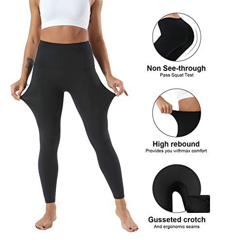 SKYSPER Leggings Mujer Fitness Cintura Alta Pantalones Deportivos Mallas Pantalones de Deporte con Bolsillos Laterales Elásticos y Transpirables para Running Training Estiramiento Yoga y Pilates