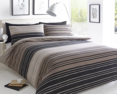 Sleep Down - Juego de funda nórdica para cama de matrimonio, algodón, Color Gris, 200 x 200 cm