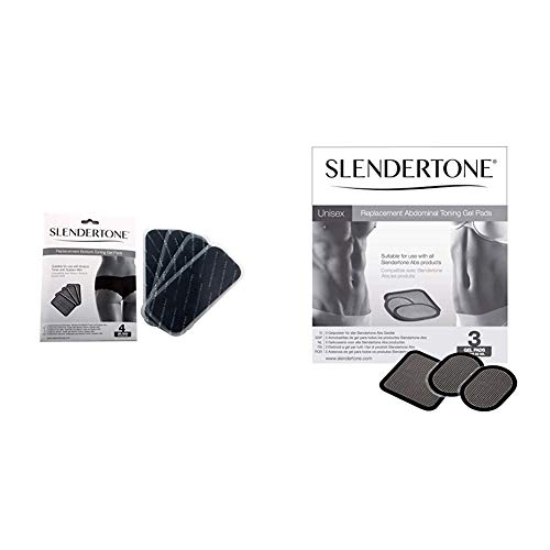 Slendertone Bottom - Electrodos de Repuesto para Mini Bottom Toning System, 4 Unidades + Ceinture Electrodos de Repuesto para cinturón Abdominal, Unisex, Talla única