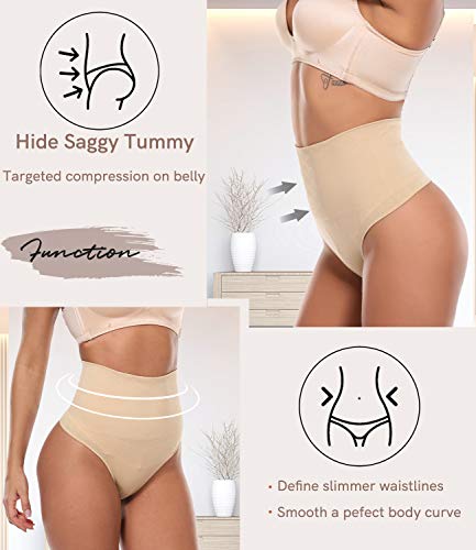 SLIMBELLE Fajas Tanga Invisible Braguita Moldeadora Thong Cintura Media para Mujer String Reductora sin Costuras Sexy Adelgazante Abdomen Elástico Shaping Lenceria-XL