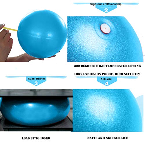 Slosy Pelota Yoga 25cm Azul Accesorios Gym Balón Pilates para Embarazadas Pequeño Material de Gimnasio Bola Fitness Pequeña Entrenamiento Mini Ball Mejora la Postura Equilibrio Rehabilitacion