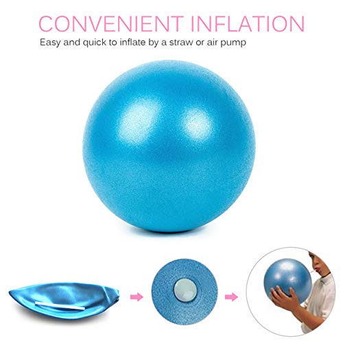 Slosy Pelota Yoga 25cm Azul Accesorios Gym Balón Pilates para Embarazadas Pequeño Material de Gimnasio Bola Fitness Pequeña Entrenamiento Mini Ball Mejora la Postura Equilibrio Rehabilitacion