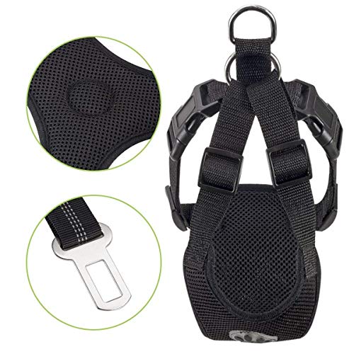 SlowTon Arnés de Coche para Perro con Correa de Conector, multifunción, Ajustable, Doble Tejido de Malla Transpirable, arnés de Chaleco de Viaje con cinturón de Seguridad SlowTon Arnés de Coche para Perro con Correa de Conector, multifunción, Ajustable, Doble Tejido de Malla Transpirable, arnés de Chaleco de Viaje con cinturón de Seguridad