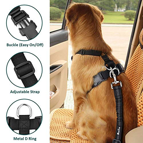 SlowTon Arnés de Coche para Perro con Correa de Conector, multifunción, Ajustable, Doble Tejido de Malla Transpirable, arnés de Chaleco de Viaje con cinturón de Seguridad SlowTon Arnés de Coche para Perro con Correa de Conector, multifunción, Ajustable, Doble Tejido de Malla Transpirable, arnés de Chaleco de Viaje con cinturón de Seguridad