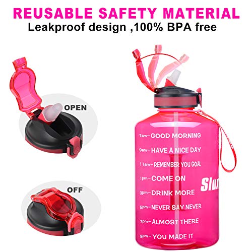 SLUXKE Botella de deporte de 2,2 l/3,78 l, botella de agua grande, botella de deporte, sin BPA, botella de agua de 2,2 litros, antigoteo, botella de agua para gimnasio, gimnasio SLUXKE Botella de deporte de 2,2 l/3,78 l, botella de agua grande, botella de deporte, sin BPA, botella de agua de 2,2 litros, antigoteo, botella de agua para gimnasio, gimnasio
