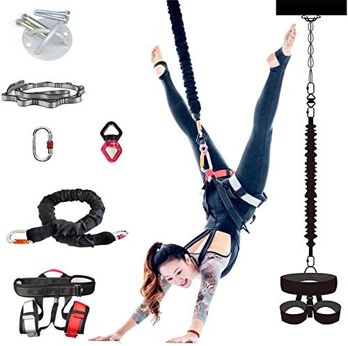 SMAA Bungee Cord Pesada Resistencia Cinturón Gimnasio en casa antigravedad Yoga Trainer Tire la Cuerda, la Cuerda Bungee Yoga Gravedad Formación Bungee Herramienta Ideal para el Gimnasio en casa,70kg