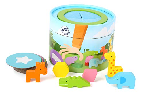 Small Foot by Legler- Memo Fühl-Box aus Holz, für Kinder AB 3 Jahren, Spielzeug Ertasten Erfühlen Von Formen und Zum Zuordnen Caja Sentidos, Multicolor (12003)
