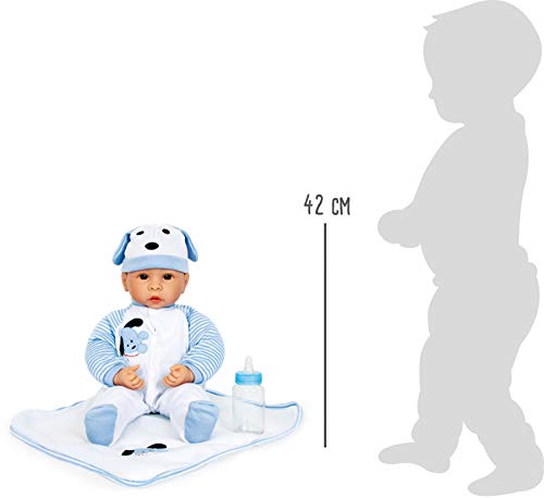 Small Foot Company La linda muñeca "Benno" con muchos accesorios (manta, sombrero, peleles y botella) y una cara finamente dibujada, se ve particularmente real Small Foot Company La linda muñeca "Benno" con muchos accesorios (manta, sombrero, peleles y botella) y una cara finamente dibujada, se ve particularmente real