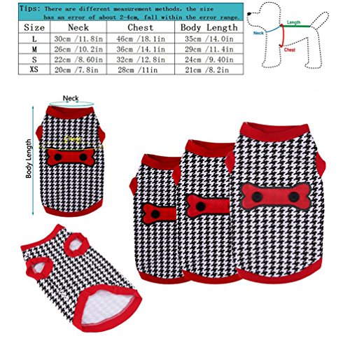 smalllee_lucky_store Chaleco de pata de gallo para mascotas, perro, gato, sin mangas, para cachorro, camisetas de algodón suave, ropa de Chihuahua, estampado de huesos en color negro y blanco S smalllee_lucky_store Chaleco de pata de gallo para mascotas, perro, gato, sin mangas, para cachorro, camisetas de algodón suave, ropa de Chihuahua, estampado de huesos en color negro y blanco S