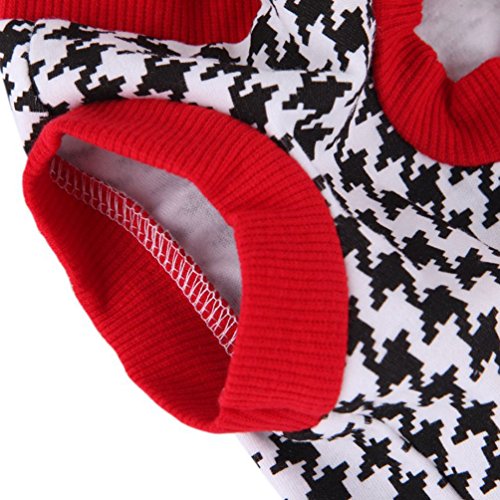 smalllee_lucky_store Chaleco de pata de gallo para mascotas, perro, gato, sin mangas, para cachorro, camisetas de algodón suave, ropa de Chihuahua, estampado de huesos en color negro y blanco S smalllee_lucky_store Chaleco de pata de gallo para mascotas, perro, gato, sin mangas, para cachorro, camisetas de algodón suave, ropa de Chihuahua, estampado de huesos en color negro y blanco S