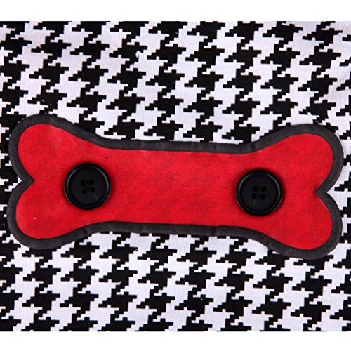 smalllee_lucky_store Chaleco de pata de gallo para mascotas, perro, gato, sin mangas, para cachorro, camisetas de algodón suave, ropa de Chihuahua, estampado de huesos en color negro y blanco S smalllee_lucky_store Chaleco de pata de gallo para mascotas, perro, gato, sin mangas, para cachorro, camisetas de algodón suave, ropa de Chihuahua, estampado de huesos en color negro y blanco S