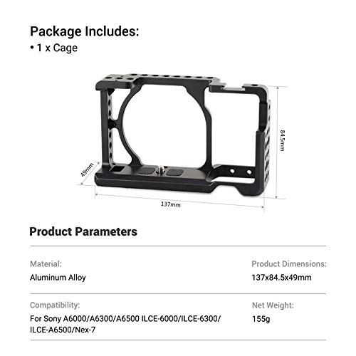 SMALLRIG Jaula Cage para Sony a6300 / a6000 / a6500 / Nex-7-1661 SMALLRIG Jaula Cage para Sony a6300 / a6000 / a6500 / Nex-7-1661