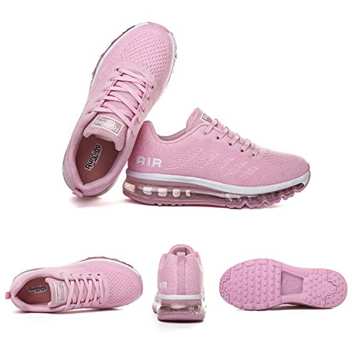 Smarten Zapatillas de Running Hombre Mujer Air Correr Deportes Calzado Verano Comodos Zapatillas Sport Pink 37 EU