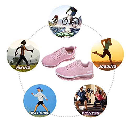 Smarten Zapatillas de Running Hombre Mujer Air Correr Deportes Calzado Verano Comodos Zapatillas Sport Pink 37 EU