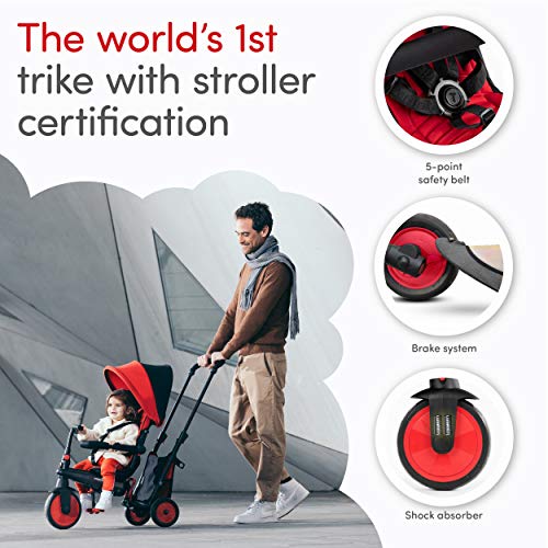 Smartrike STR3 - Triciclo Plegable para niños (1,2,3 años), Color Rojo