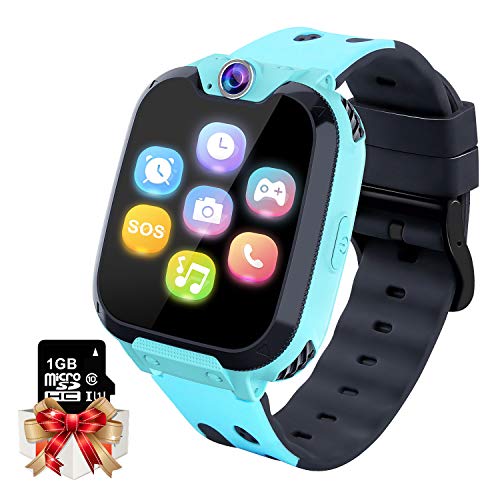 Smartwatch para Niños Game Watch - Juego de Música Reloj Inteligente (Incluye Tarjeta Micro SD de 1GB) con Juegos de Llamada Grabadora de Cámara Reloj Despertador para Niños Niñas (Azul)