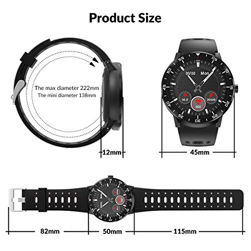 Smartwatch Reloj Inteligente, HopoFit HF06 Pantalla Táctil Completa Circular Impermeable Podómetro Pulsómetros, Monitor de Sueño, Notificación Llamada y Mensaje,para Andriod iOS,Hombres Mujeres(black) Smartwatch Reloj Inteligente, HopoFit HF06 Pantalla Táctil Completa Circular Impermeable Podómetro Pulsómetros, Monitor de Sueño, Notificación Llamada y Mensaje,para Andriod iOS,Hombres Mujeres(black)