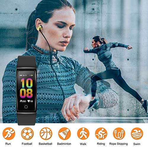 Smartwatch, Reloj Inteligente Mujer Hombre Niños Pulsera, Pulsera de Actividad Inteligente con Contador de Caloría Monitoreo Pulsómetros + Auriculares Bluetooth Deportivos, para Android iOS (Verde)