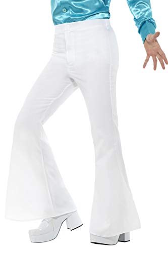 Smiffy'S 48194M Pantalones De Campana Para Hombre, Blanco, M - Tamaño 38"-40" , color/modelo surtido