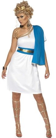 Smiffys Disfraz de Belleza Romana, con Vestido, Toga, cinturón y Accesorio para la Cabeza