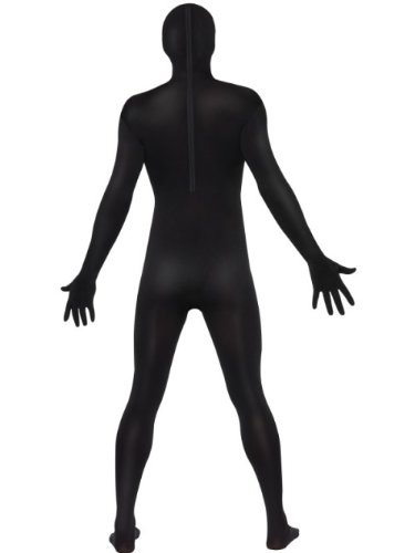 Smiffy's Smiffys- Segunda Piel Traje ajustado al cuerpo, negro, con bolso canguro, bragueta invisible y abertura bajo la barbilla, Color, L - Tamaño 42"-44" 39338L Smiffy's Smiffys- Segunda Piel Traje ajustado al cuerpo, negro, con bolso canguro, bragueta invisible y abertura bajo la barbilla, Color, L - Tamaño 42"-44" 39338L