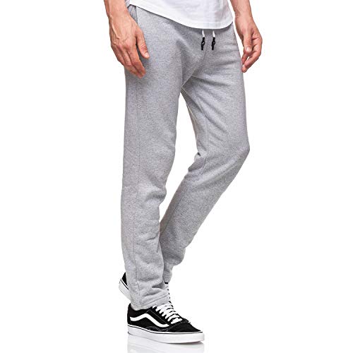 Smith & Solo - Pantalones de chándal para hombre, modernos, de algodón y de corte estrecho, para hacer deporte, para entrenar o para el tiempo libre Gris/recto. XXXL